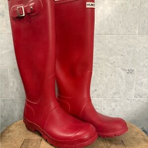 Hunter Red Tall Rain Boots
